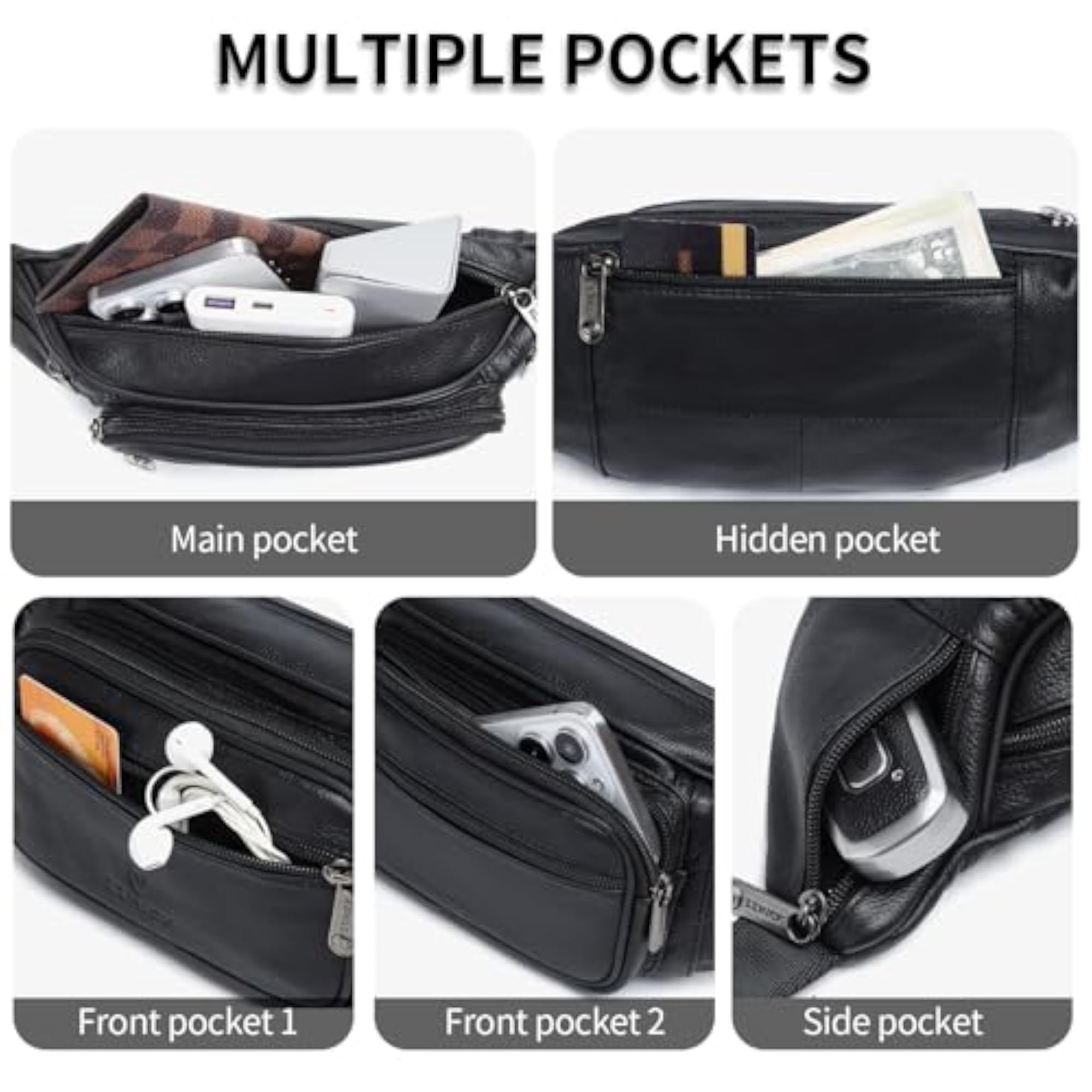 Genuine Leather Fanny Pack for Men and Women
